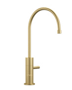 truu solo Wasserhahn in der Farbvariante matte gold mit eloxierter goldfarbener Oberfläche